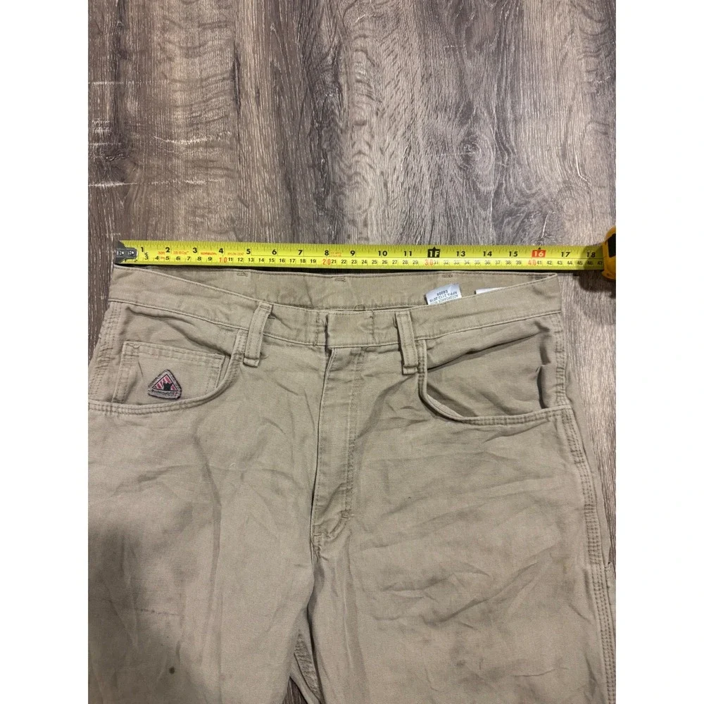 Bulwark FR Khaki Flame Resistant Work Pants CAT2 NFPA 2112 Mens 33x32 Tan